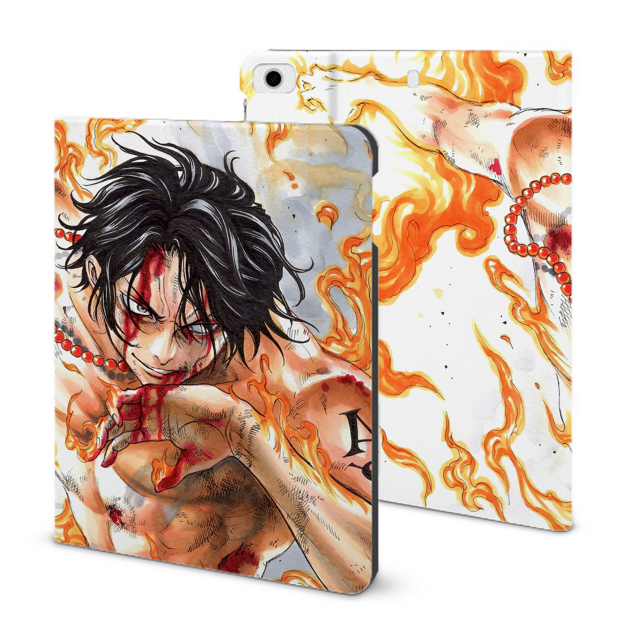 （画像用） ワンピース ONE PIECE IPad ケース ブック型 PUレザー TPU 耐衝撃 軽量 薄型 ペン収納なし 全面保護 IPad 各モデル対応